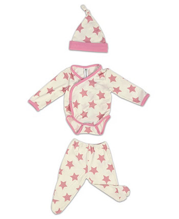 Baby Girls Bamboo 3 шт. Набор для новорожденных Earth Baby Outfitters