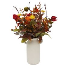 Fall Floral Arrangement In Handle Vase Unbranded