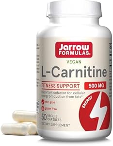 Jarrow Formulas L-Carnitine 500 mg, Dietary Supplement, Support for Cellular Energy Production, 100 Veggie Capsules (Капсулы на растительной основе), 100 Day Supply Jarrow Formulas