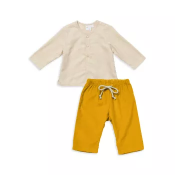 Baby's Looking Sharp Топ Henley Top &amp; Комплект вельветовых брюк Oso & Me