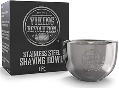 Viking Revolution Stainless Steel Shaving Soap Bowl- Shaving Mug for Shave Cream & Soap- Double Layer, Unbreakable Shaving Cup for Wet Shave Viking Revolution