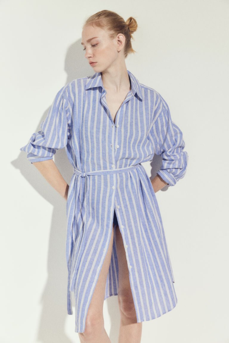 Linen-blend Shirt Dress H&M