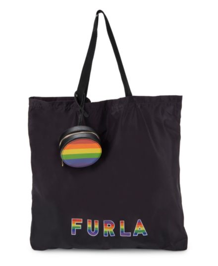 Нейлоновая объемная сумка с короткими ручками Rainbow Pride Furla