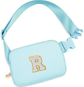 Birthday Gifts for 4 5 6 7 8 9 10 11 12 Year Old Girls,Gifts for Teens Kids Daughter Sister Her,Fanny Pack Belt Bag Crossbody Bags Cute Stuff for Girls Women Teen | Initial White A,Peach Bag Uygafly