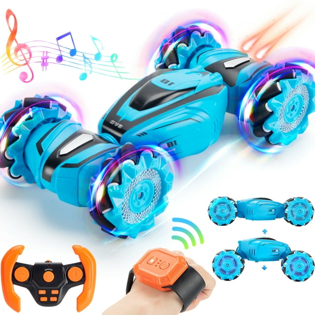 RC Stunt Car Gesture Sensing 4WD Gesture RC Car Drift Hand Controlled Remote Control Twist Cars for Kids Boys Girls Age 6-12, 1: 18 RC Toy Cars, 60 Mins Play, 2 Batteries FAGINEY