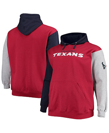 Мужской темно-синий, красный пуловер с капюшоном Houston Texans Big and Tall Fanatics