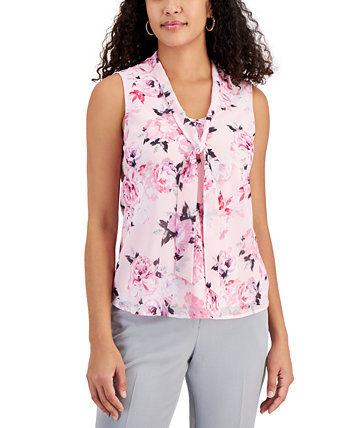 Женская блузка без рукавов с цветочным принтом и завязкой спереди Kasper