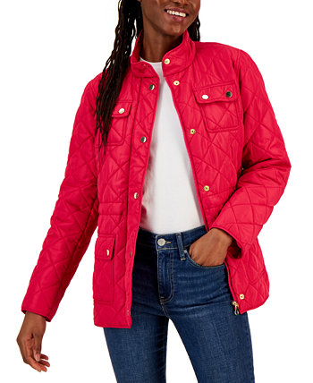 Женская стеганая куртка с воротником и четырьмя карманами, созданная для Macy's Charter Club