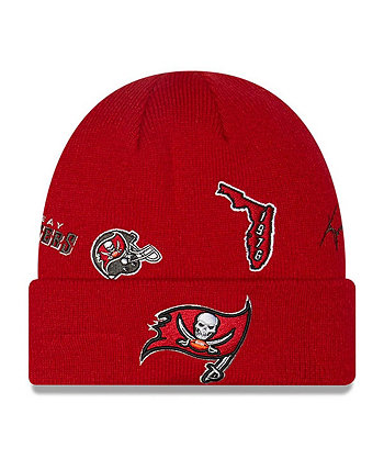 Красная вязаная шапка с фирменными манжетами для мальчиков и девочек Tampa Bay Buccaneers New Era