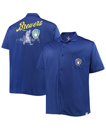 Мужская рубашка на пуговицах Royal Milwaukee Brewers Big and Tall Profile
