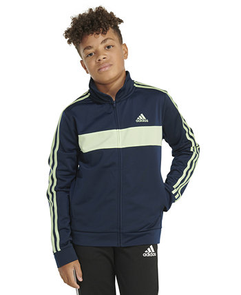 Трикотажная куртка с длинными рукавами и молнией во всю длину для больших мальчиков с цветными блоками Adidas