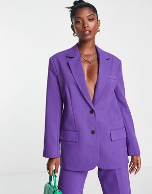 Фиолетовый пиджак оверсайз ASOS DESIGN ASOS DESIGN