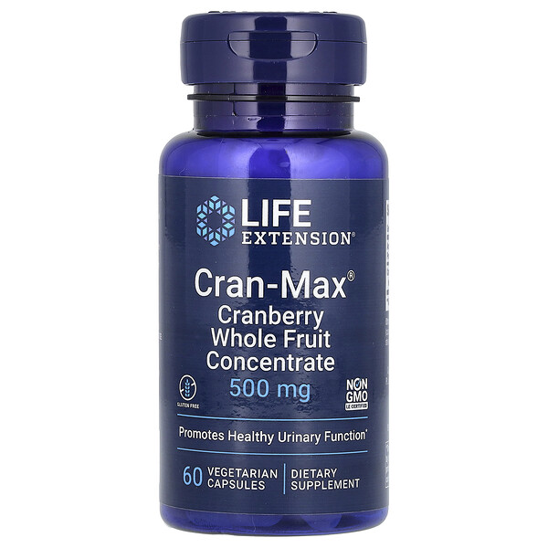 Cran-Max, Концентрат целого плода клюквы - 500 мг - 60 вегетарианских капсул - Life Extension Life Extension