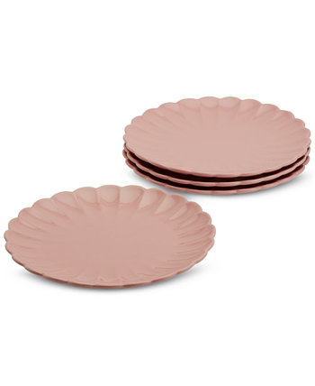 Розовые обеденные тарелки с зубцами, набор из 4 шт. Tabletops Gallery