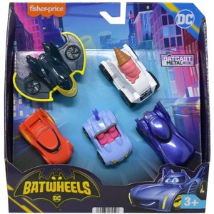 DC Batcast Metal Bam the Batmobile, Flame, Kitty, Snowflake & Batplane Diecast Car 5-Pack Fisher-Price