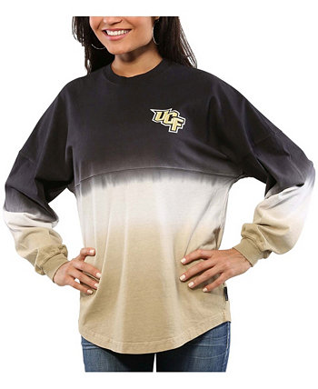 Женская черная рубашка UCF Knights с эффектом омбре, с длинным рукавом, окрашенная методом погружения Spirit Jersey