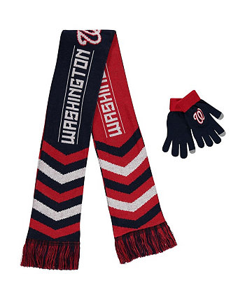 Мужской и женский комбинированный комплект перчаток и шарфа Navy Nationals Washington Nationals FOCO