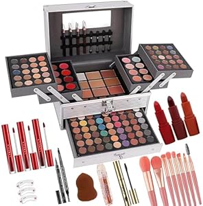 UNIFULL 132 Color All- In- One Makeup For Women Full Kit,Professional Makeup Kit,Makeup Gift Set for Women,Girls&Teens,Include eyeshadow/lipstick/concealer/Lip Gloss/Eyeliner/Mascara（006N2-Silver） UNIFULL