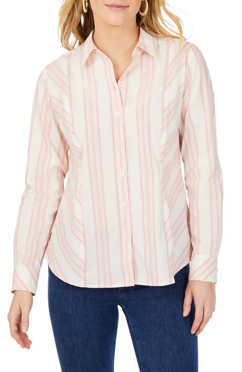 Riley Stripe Cotton Button-Up Shirt FOXCROFT