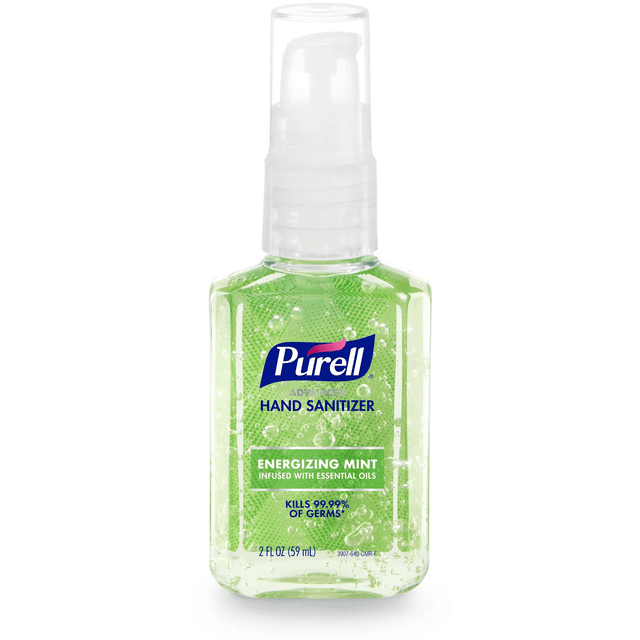 Purell Advanced Hand Sanitizer Energizing Mint, Infused with Essential Oils, 2 oz Pump Bottle (Adult) PURELL