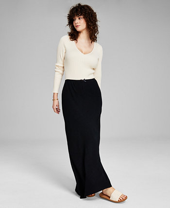 Women's Linen-Blend Maxi Skirt, Created for Macy's And Now This