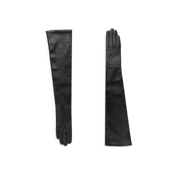 Кожаные перчатки до локтя Carolina Amato