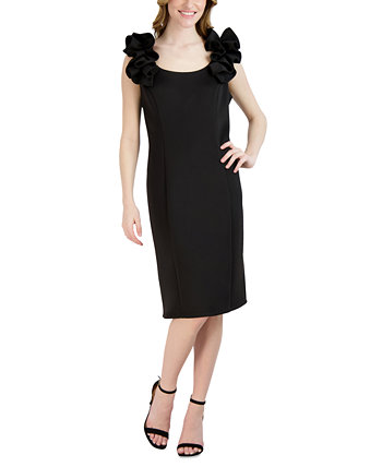 Women's Ruffled-Shoulder Sleeveless Dress Donna Ricco