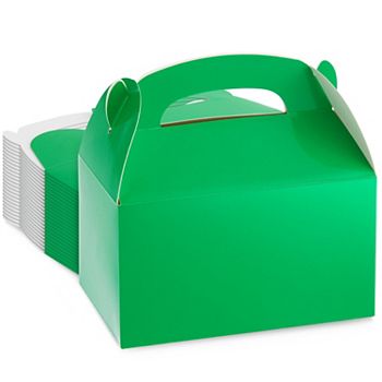 24 Pack Green Gable Boxes With Handles For Party Favors (6.2x3.5x3.6 In) Best Paper Greetings