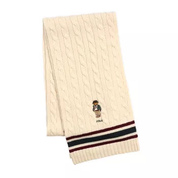 Шерстяной шарф вязанной вязки Bear Cricket Polo Ralph Lauren