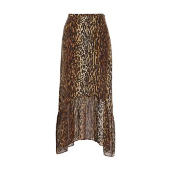 Leandra Leopard Silk Midi-Skirt RIXO