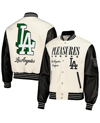 Мужская белая университетская куртка на пуговицах Los Angeles Dodgers PLEASURES