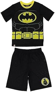 LEGO Batman Movie Boys 2 Piece Pajama Set, Short Sleeve Top with Short Leg Bottom, 100% Polyester, Boys Pajama Lego