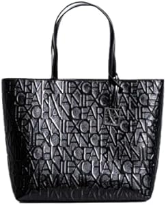 Armani Exchange Embossed Logo Zip Top Tote Bag A｜X Armani Exchange