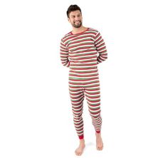 Leveret Мужская хлопковая пижама из двух частей Полосатый красный и однотонный верх Белый S Leveret