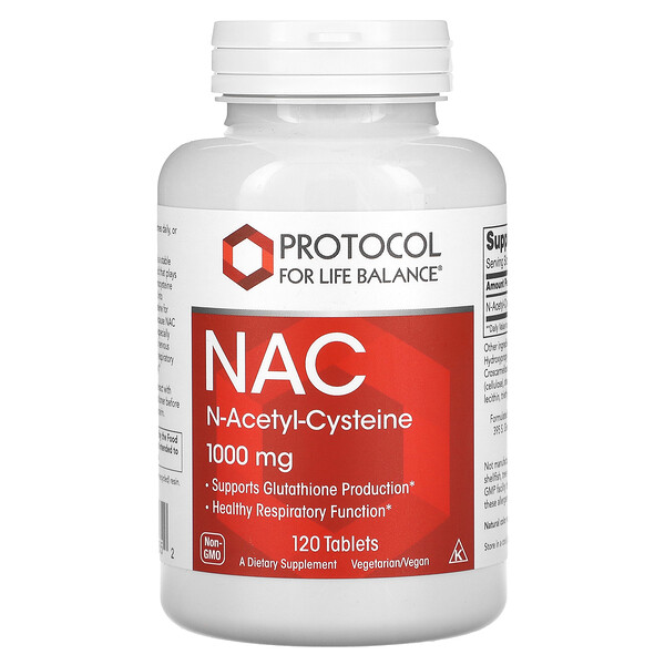 NAC - 1000 мг - 120 таблеток - Protocol for Life Balance Protocol for Life Balance