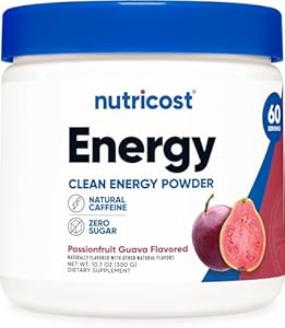 Nutricost Energy Drink Powder (Passionfruit Guava) (60 SERV) - Pre Workout Supplement with Natural Flavors - Non-GMO, Gluten-Free… Nutricost