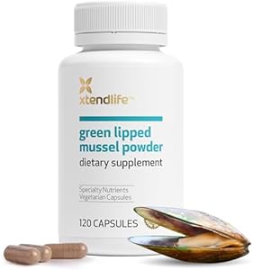 Xtendlife Green Lipped Mussel Powder - 2400mg Supplement with Omega-3 Fatty acids from New Zealand for Joint Health, 120 Capsules (1 Pack) Xtendlife