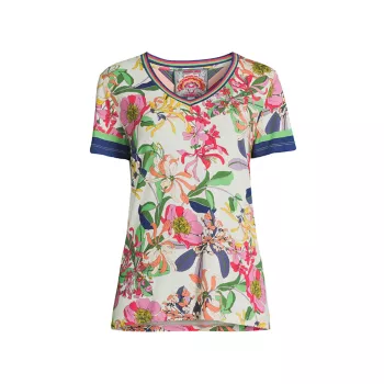 The Janie Favorite Floral Short-Sleeve T-Shirt Johnny Was