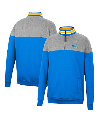 Мужская меланжевая серо-синяя футболка UCLA Bruins Be the Ball с молнией на четверть Colosseum