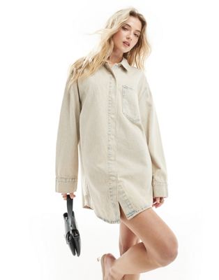 Джинсовое платье-рубашка мини с передними карманами ASOS DESIGN ASOS DESIGN