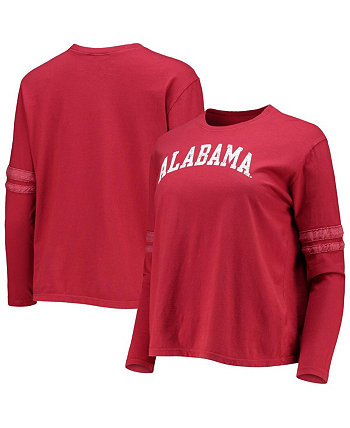 Женская футболка в винтажную полоску с длинными рукавами Crimson Alabama Crimson Tide Vault Original Retro Brand