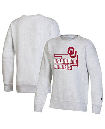 Пуловер с обратным плетением Big Boys Heather Grey Oklahoma Earlye Толстовка Champion
