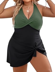 Blooming Jelly Women Plus Size Swim Dress Swimsuit One Piece Tummy Control Bathing Suits Modest Criss Cross Swim Suits Blooming Jelly