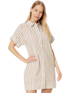 Мини-платье-рубашка с воротником и пуговицами спереди в полоску Madewell