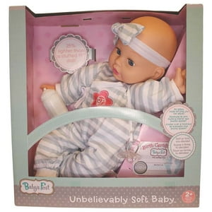 Goldberger Baby's First 19" Unbelievably Soft Baby Doll in Grey Stripes Baby's First