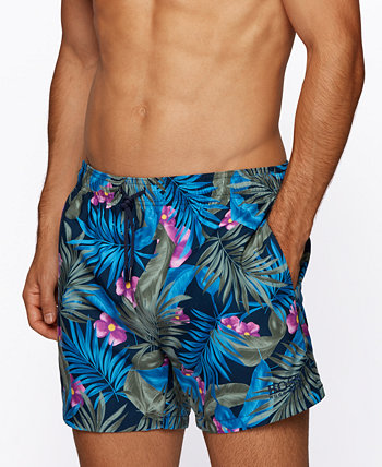 Мужские шорты для плавания с принтом листьев BOSS BOSS Hugo Boss