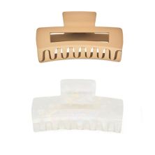 Neutral Rectangular Claw Hair Clips 2-pack Set Unbranded
