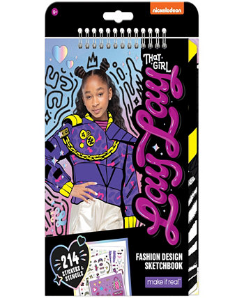 Альбом для рисования модного дизайна «Сделай это реальностью», Nickelodeon, включает в себя 214 трафаретов для наклеек, «Создание эскизов», книжку-раскраску «Модная раскраска», «Девочки-подростки». That Girl Lay Lay