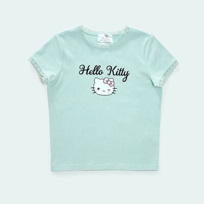 Детская футболка Hello Kitty с короткими рукавами и кружевной отделкой от Forever21 Forever21