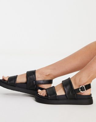 Черные кожаные двухсоставные сандалии schuh Tasha Schuh